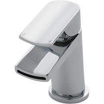 Nuie Mona Waterfall Basin Mixer Tap With Push Button Waste (Chrome).