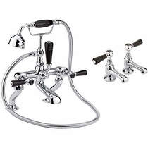 Hudson Reed Topaz Basin & BSM Tap Pack With Levers (Black & Chrome).