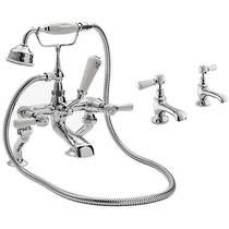 Hudson Reed Topaz Basin & BSM Tap Pack With Levers (White & Chrome).