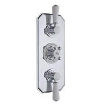 Hudson Reed Topaz Thermostatic Shower Valve With White Handles (3 Way).