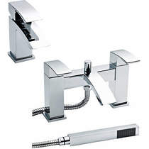 Nuie vibe basin & bath shower mixer tap pack (chrome).