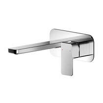 Nuie Windon Wall Mounted Basin Mixer Tap With Blackplate (Chrome).