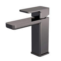 Nuie windon basin mixer tap with push button waste (brushed gun metal).