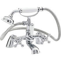 Nuie viscount bath shower mixer tap with large handset (chrome).