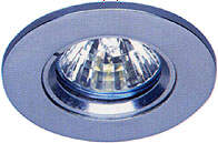 Lights Low voltage chrome halogen downlighter with lamp and transformer.