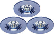 Lights 3 x Low voltage chrome halogen downlighter with lamps & transformers.