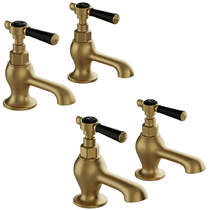 Vado Axbridge Basin & Bath Tap Pack With Lever Handles (Brushed Brass).