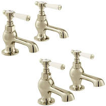 Vado Axbridge Basin & Bath Tap Pack With Lever Handles (Bright Nickel).