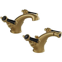 Vado Axbridge Mono Basin & Bidet Tap Pack With Lever Handles (Brushed Brass).