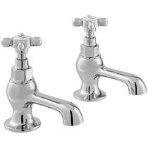 Vado Axbridge Basin Taps With Crosshead Handles (Chrome, Pair).