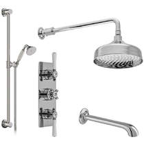 Vado Axbridge Thermostatic Shower Valve With Slide Rail Kit, Head & Bath Spout (Chrome).