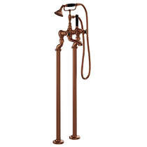Vado Axbridge Freestanding Bath Shower Mixer Tap With Crosshead Handles (Brushed Bronze).