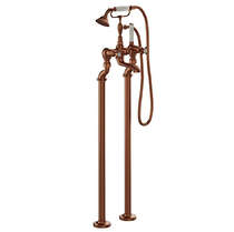 Vado Axbridge Freestanding Bath Shower Mixer Tap With Crosshead Handles (Brushed Bronze).