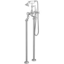 Vado Axbridge Freestanding Bath Shower Mixer Tap With Crosshead Handles (Chrome).