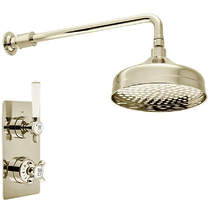 Vado Axbridge Thermostatic Shower Valve With Fixed Head & Arm (Bright Nickel).