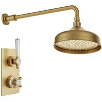 Vado Axbridge Thermostatic Shower Valve With Fixed Head & Arm (Brushed Brass).