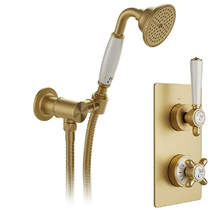 Vado Axbridge Thermostatic Shower Valve With Mini Shower Kit (Brushed Brass).