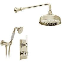Vado Axbridge Thermostatic Shower Valve With Mini Kit & Fixed Head (Bright Nickel).