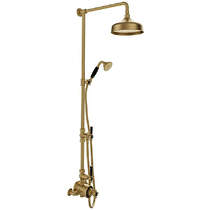 Vado Axbridge Thermostatic Shower Column With 2 Outlets (Brushed Brass).