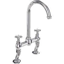 Vado Axbridge Bridge Kitchen Mixer Tap With Crosshead Handles (Chrome).