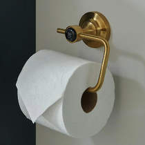 Vado Axbridge Traditional Toilet Roll Holder (Brushed Brass & Black).