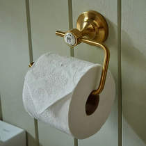 Vado Axbridge Traditional Toilet Roll Holder (Brushed Brass & White).