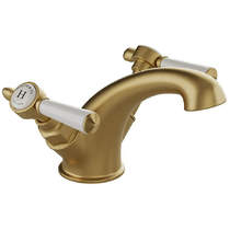 Vado Axbridge Mono Basin Mixer Tap With Lever Handles (Brushed Brass).