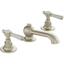 Vado Axbridge 3TH Basin Mixer Tap With Pop Up Waste & Lever Handles (Brushed Nickel).