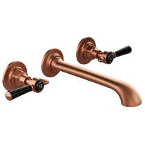Vado Axbridge Wall-Mounted Basin Mixer Tap With Lever Handles (Brushed Bronze, 3TH).