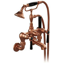 Vado Axbridge Wall-Mounted Bath Shower Mixer Tap With Lever Handles (Brushed Bronze).