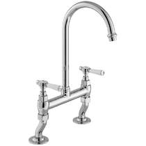 Vado Axbridge Bridge Kitchen Mixer Tap With Lever Handles (Chrome).