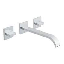 Vado Geo Wall Mounted Basin Mixer Tap With 220mm Spout (Chrome).
