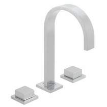 Vado Geo Deck Mounted 3 Hole Basin Mixer Tap With Square Handles (Chrome).