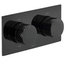 Vado Omika Noir Thermostatic Shower Valve With 2 Outlets (Polished Black).