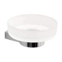 Vado Infinity Frosted Glass Soap Dish & Holder (Chrome).
