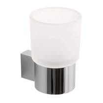 Vado Infinity Frosted Glass Tumbler & Holder (Chrome).