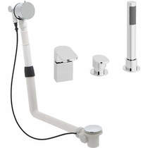 Vado Life 3 Hole Bath Shower Mixer Tap With Bath Filler Waste & Overflow.