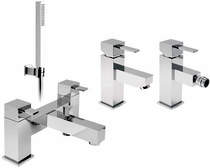 Vado T'e Basin, Bidet & Bath Shower Mixer Taps Pack With Shower Kit.