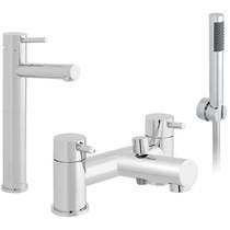 Vado Zoo Extended Basin & Bath Shower Mixer Tap Pack (Chrome).