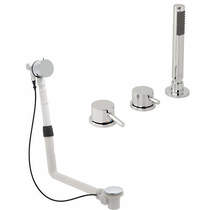Vado Zoo 3 Hole Bath Shower Mixer Tap With Kit & Bath Filler Waste (Chrome).
