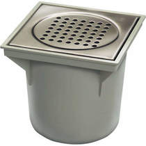 VDB Bucket Drains ABS Drain 200x200mm (Brushed Stainless Steel Grate).