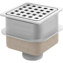 VDB Shower Drains ABS Plastic Shower Drain 100x100mm (Steel Grate).