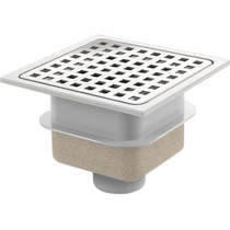 VDB Shower Drains ABS Plastic Shower Drain 150x150mm (Steel Grate).