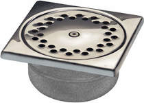 Waterworld Square Shower Gully With Bottom Outlet (S Steel, 150x150).