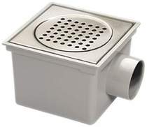 Waterworld Outdoor Gully With Stainless Steel Grate & 3 Inch Side Outlet. 200mm.