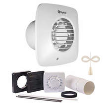 Xpelair Simply Silent Extractor Fan, Humidistat, Timer & Pullcord (100mm).
