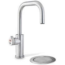 Zip Cube Design Filtered Boiling & Chilled Water Tap & Font (Brushed Chrome).